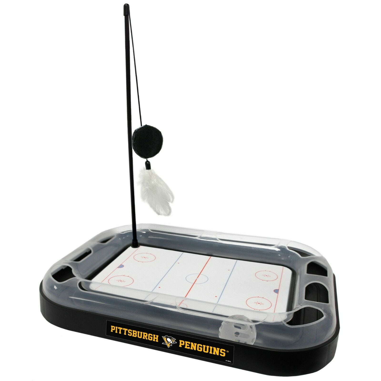 NHL Pittsburgh Penguins CAT Scratcher Toy with Catnip Plush & Feather Cat Toy 5-in-1 Kitty Toy