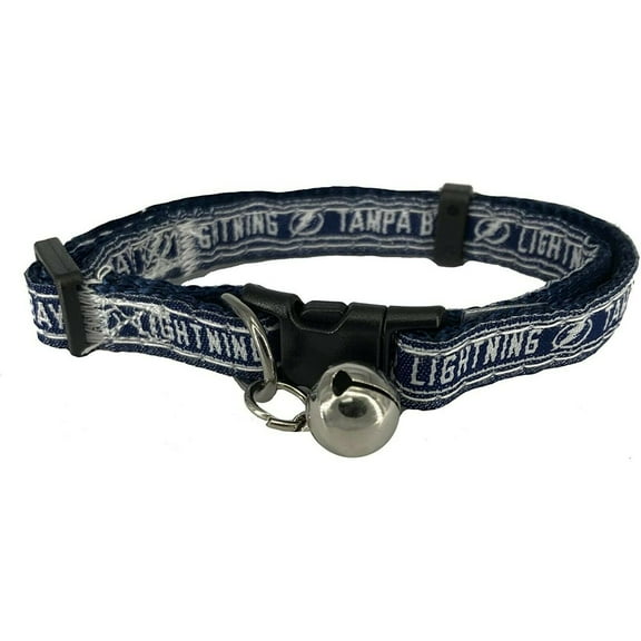 Pets First NHL Tampa Bay Lightning Cat Collar - Licensed, Adjustable, Heavy-duty with Jingle Bell