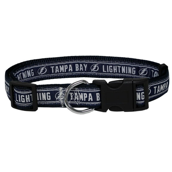 Pets First NHL Tampa Bay Lightning Cat and Dog Collar - Heavy-Duty, Durable & Adjustable Collar, Small
