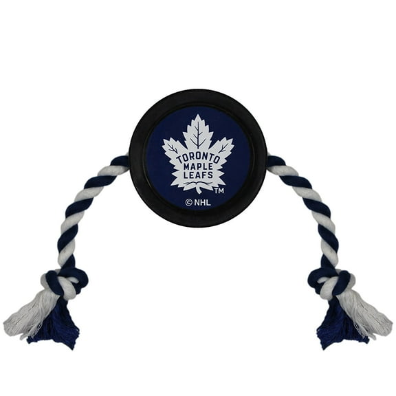 Pets First NHL Toronto Maple Leafs Hockey Puck Toy - Heavy-Duty Durable Rubber Dog Toy