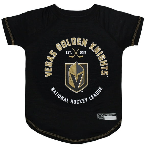 Pets First NHL Vegas Golden Knights Dogs & Cats T-Shirt, Black, Medium
