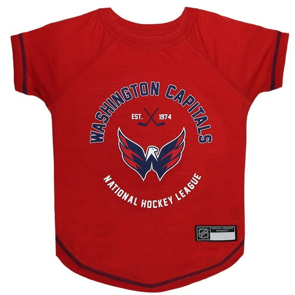 Pets First NHL Washington Capitals T-Shirt - Licensed, Wrinkle-free, stretchable Tee Shirt for Dogs & Cats