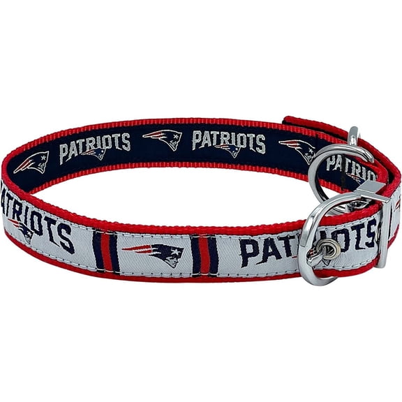 Pets First New England Patriots Reversible Collar Reversible NFL Dog Collar Premium Two-Sided Pet Collar with NFL Logo, Medium