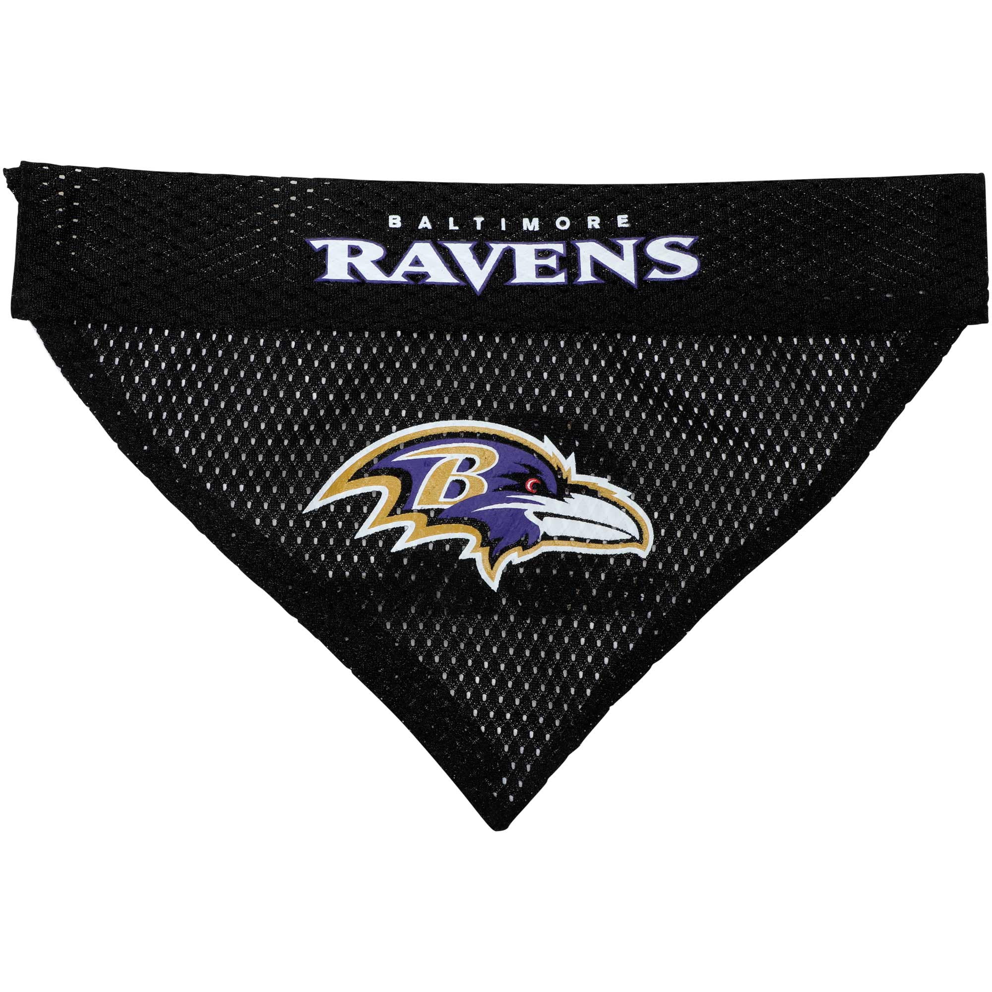 Pets First Nfl Baltimore Ravens Reversible Bandana -Home & Away Mesh & Premium Embroidery For Dogs & Cats