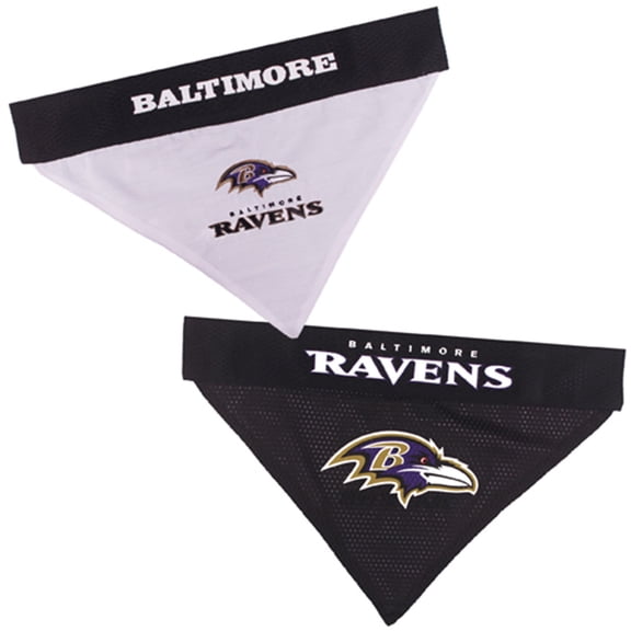 Pets First Nfl Baltimore Ravens Reversible Bandana -Home & Away Mesh & Premium Embroidery For Dogs & Cats