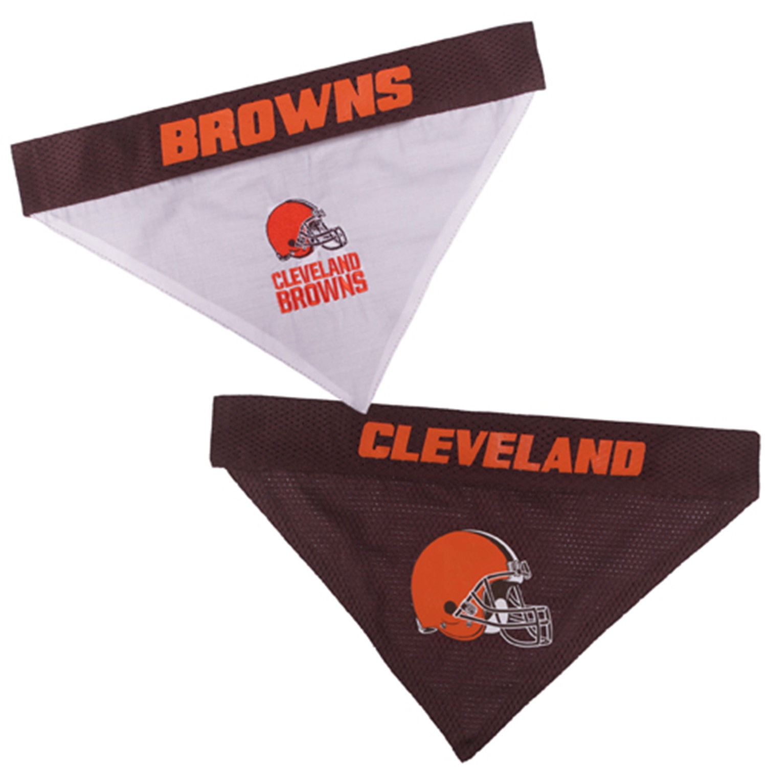 Pets First Nfl Cleveland Browns Reversible Bandana -Home & Away Mesh & Premium Embroidery For Dogs & Cats