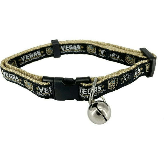 Pets First Plastic & Nylon Las Vegas Knights NHL Fashion Break-Away Cat Collar, Black, S