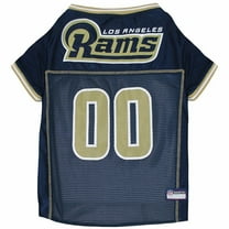 Pets First Polyester Mesh Striped Los Angeles Rams NFL Dog & Cat Jersey, Blue, XXL