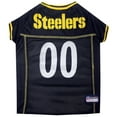 thumbnail image 1 of Pets First Polyester Mesh Striped Pittsburgh Steelers NCAA Dog & Cat Jersey, Black, XXXL, 1 of 3