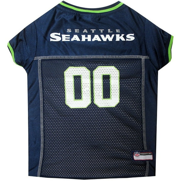 Pets First Polyester Mesh Striped Seattle Seahawks NCAA Dog & Cat Jersey, Blue, XXXL