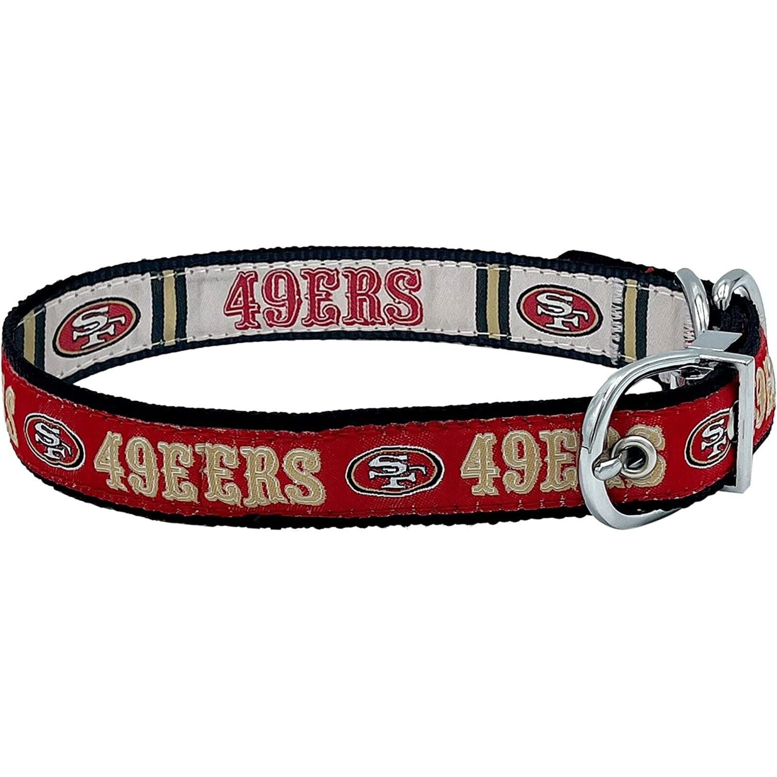 Pets First San Francisco 49ers Reversible Collar Reversible NFL Dog Collar Premium Two-Sided Pet Collar with NFL Logo, Large