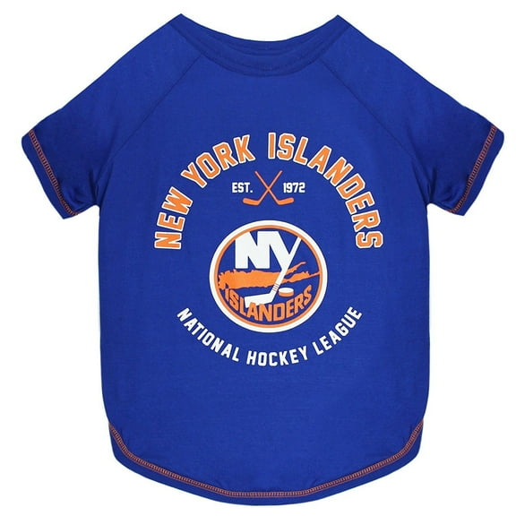 Pets First Stretchable NHL New York Islanders Dogs & Cats T-Shirt, Blue, Medium