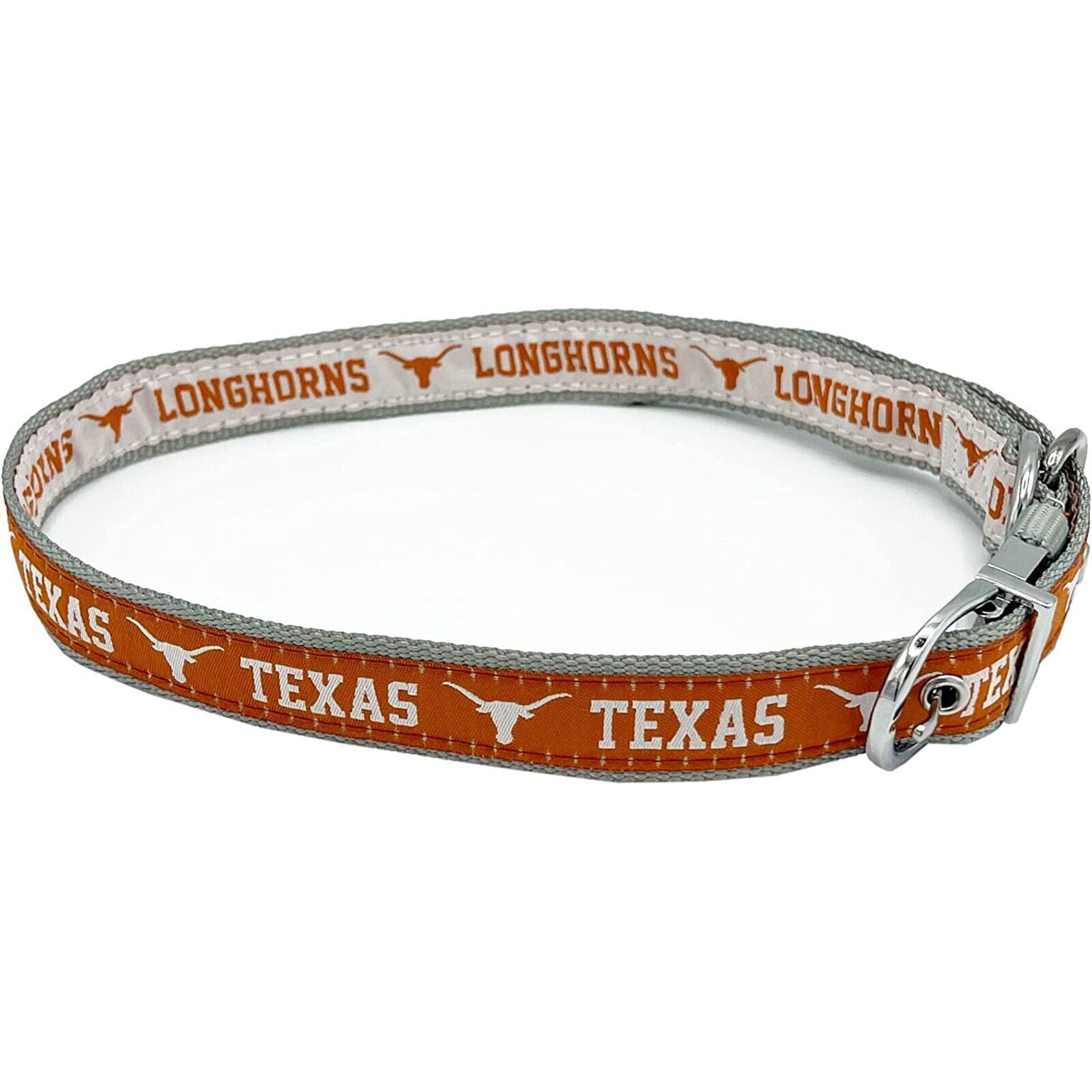 Pets First Texas Longhorns Reversible NCAA Dog Collar Premium Two-Sided Pet Collar with Logo