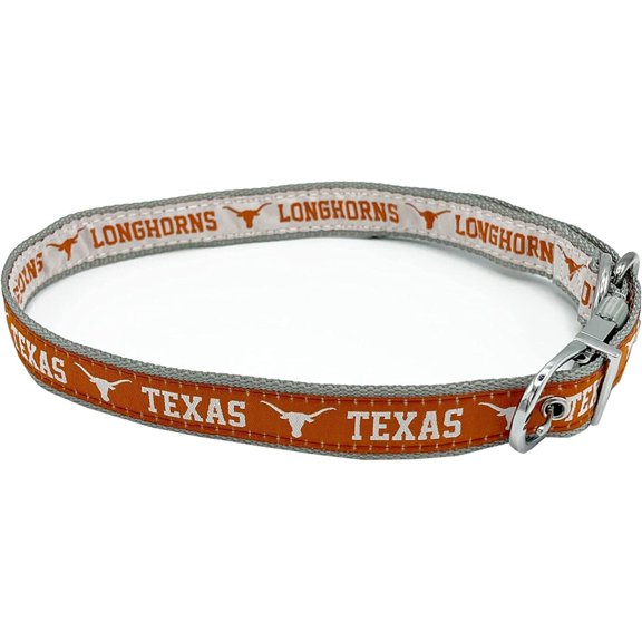 Pets First Texas Longhorns Reversible NCAA Dog Collar Premium Two-Sided Pet Collar with Logo