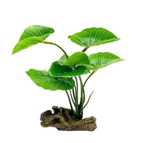 Pets Fish Tank Decor Aquarium Decorations Ornaments Betta Leaf pad Hammock 6inch Plastic Artificial Plant Goldfish Fish Hides Small Tank/Reptiles Plants Driftwood (Green-Type-A)