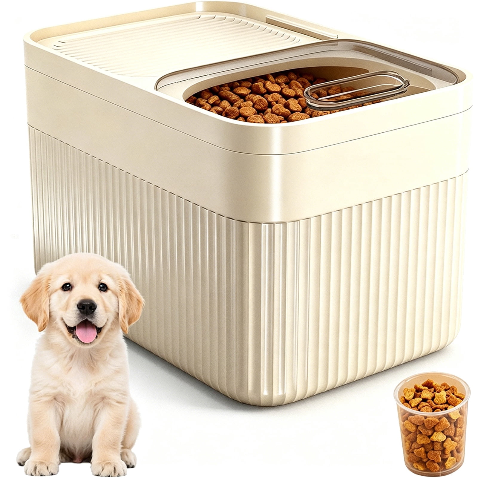 Pets Food Container, Airtight Storage with Lids & Measuring Cup, Pet Food  Storage Container Up to 10 lbs, Large Pet Dry Food Bins for Dog Treats, Cat  ...