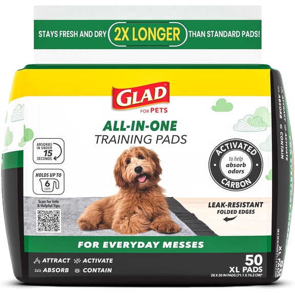 for Pets JUMBOSIZE/XL Charcoal Puppy Pads, AllinOne Black Training Pads That ABSORB & Neutralize Urine Instantly New & Improved Quality, 50 Count (Pack of 1)