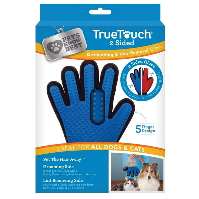 Pets Know Best True Touch 2Sided Pet Deshedding and Grooming Glove