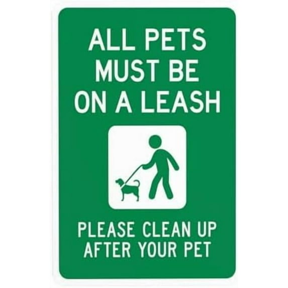 All Pets Must Be On A Leash Warning Sign, Dog Leash Metal Signs for Business Home Outdoor Indoor Road Yard Garage Street Wall Caution Custom Decor 8 x 12 Inch