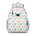 thumbnail image 1 of Pets Paws Print Colorful Backpack for School,Cute School Bag,Schoolbag with Adjustable Shoulder Straps & Padded Back,15.25"x11.5"x5.25", 1 of 6