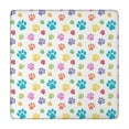 thumbnail image 1 of Pets Paws Print Colorful Square Fitted Tablecloth with Elastic Edge,Square Table Cover,Washable Elastic Table Cover for Home Kitchen Party Decor 34"x34", 1 of 6