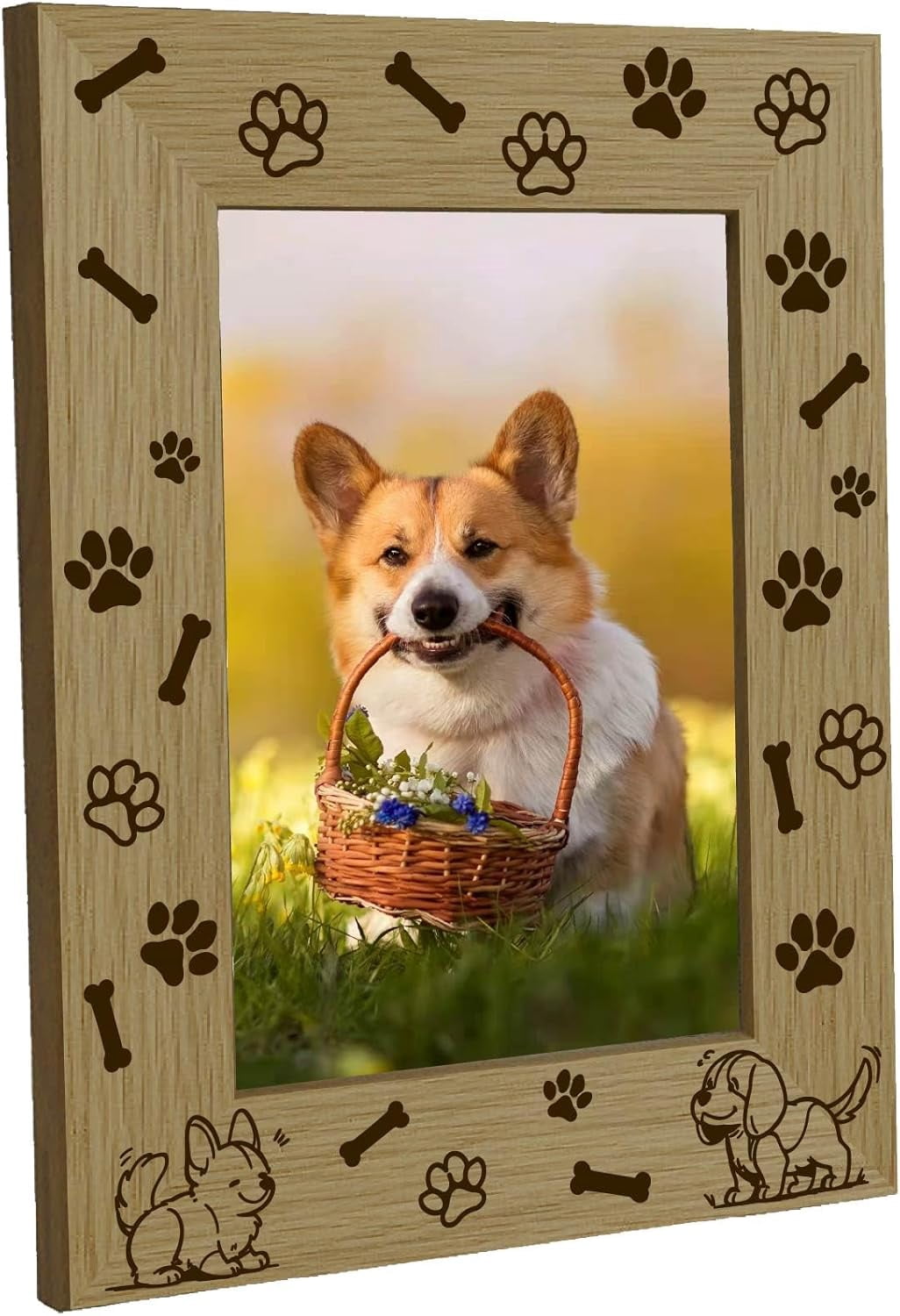Black Dog Paw Pattern 11x14 Picture Frame - Wooden Display Frame For Wall Or Tabletop - View #6