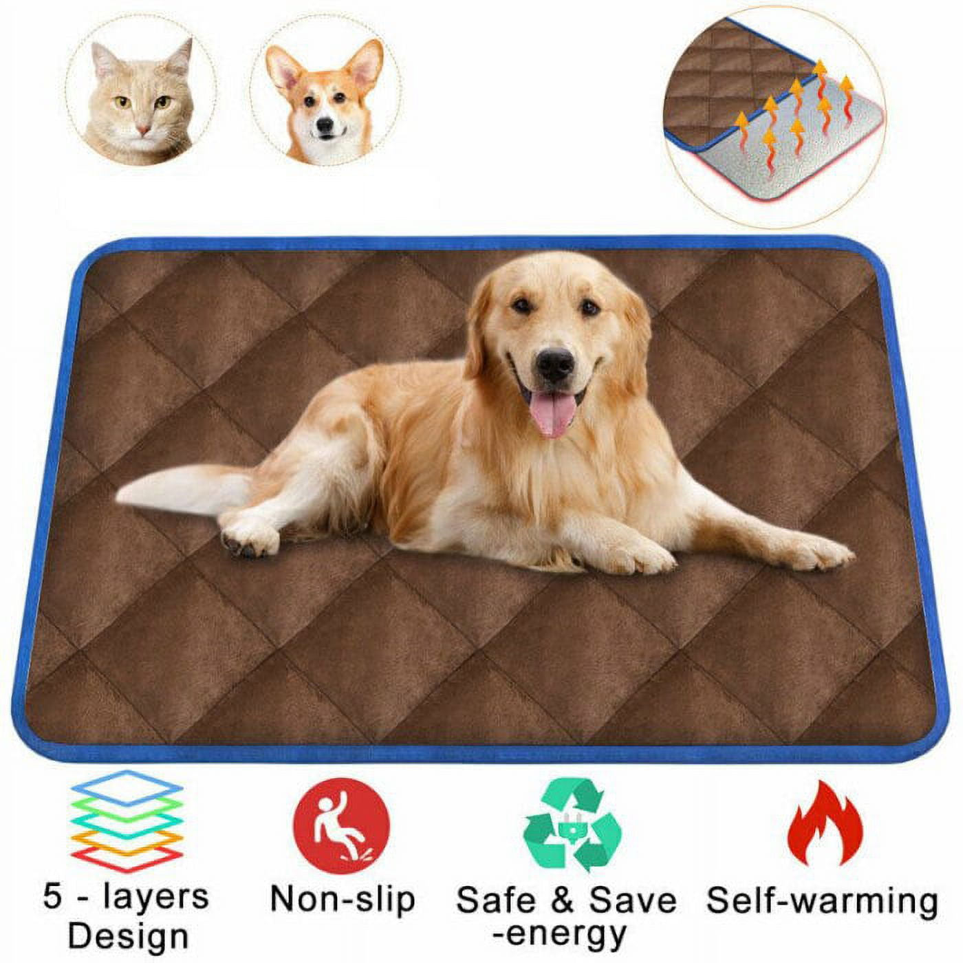 Pets Self Heating Pad Soft Warm Pet Bed Mat, Washable Non Slip