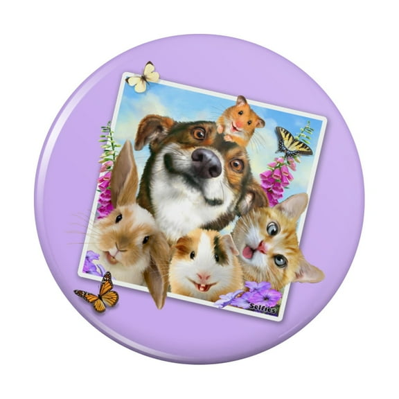 Pets Selfie Picture Dog Cat Guinea Pig Rabbit Kitchen Refrigerator Locker Button Magnet
