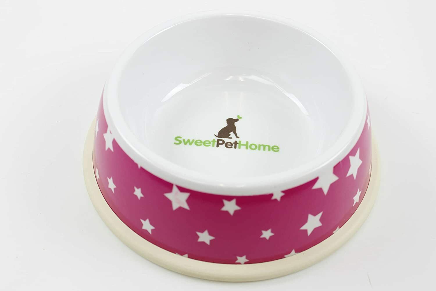 Pets Supplies 6.5" Dog Food Water Bowl Pink Stars Design for Furry Friends AC0008