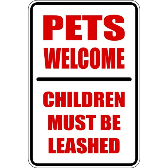 Pets Welcome - Signs - Picture Art - Peel & Stick Vinyl Wall Decal Sticker Size : 9 Inches X 18 Inches