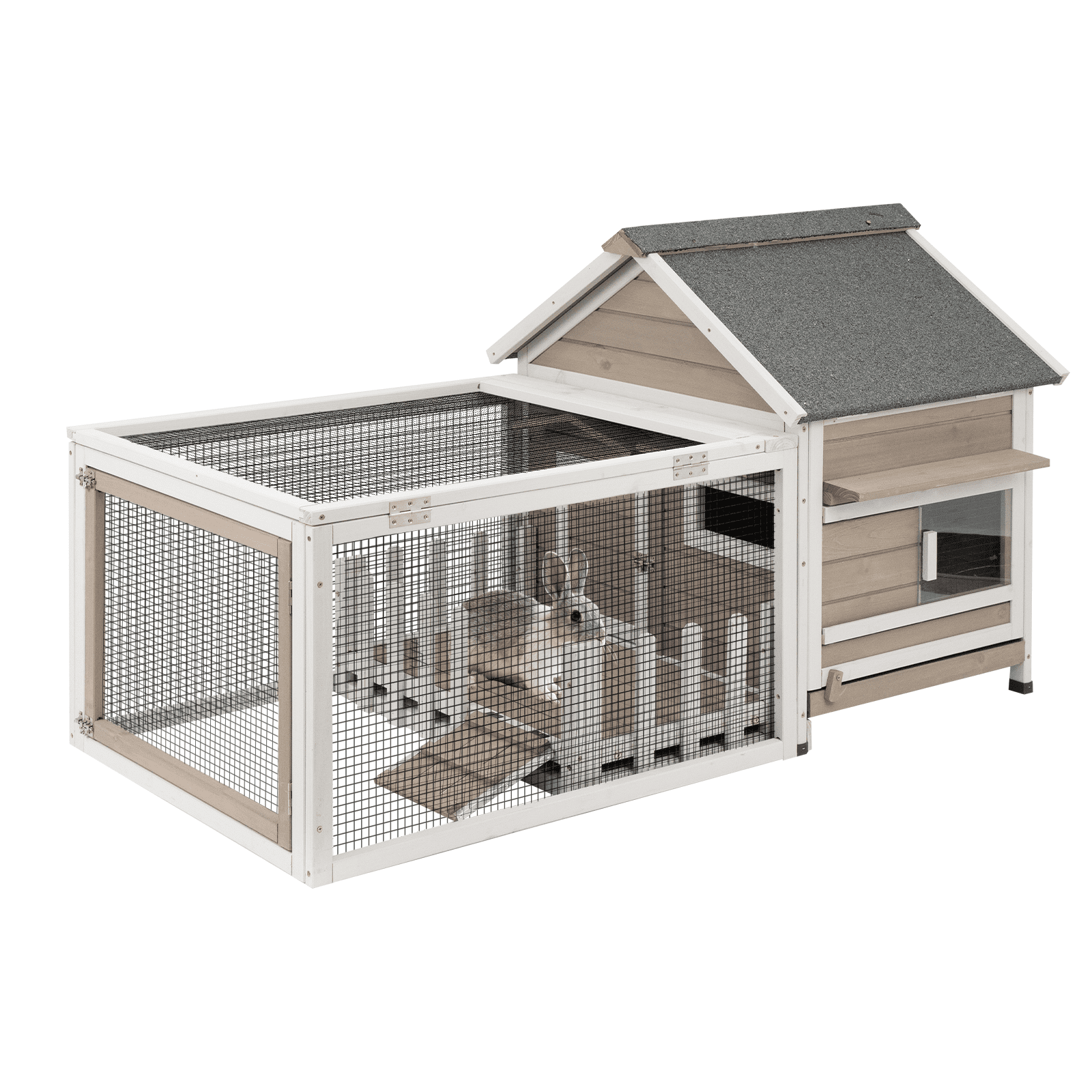 PetsCosset Rabbit Cage Indoor & Outdoor, Large Rabbit Hutch, Guinea Pig ...