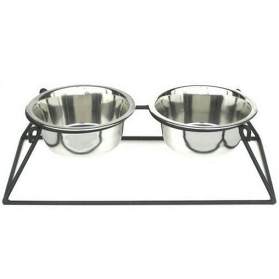 Pets Stop RDB2 Pyramid Elevated Double Dog Feeder - Small