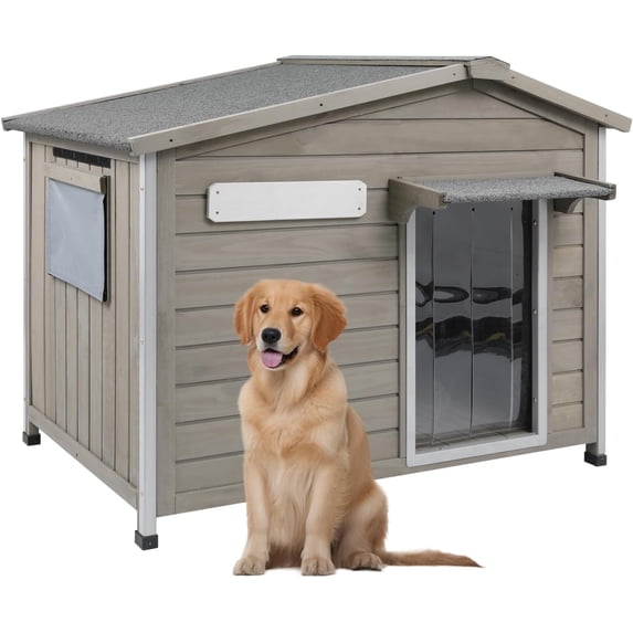 Petsblublu Dog House Indoor Outdoor with Chew-Proof Frame, Weatherproof Dog Kennel for Medium to Large Dogs