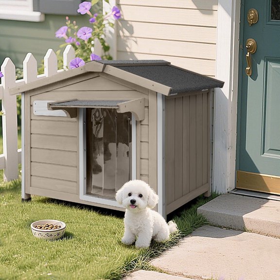 Petsblublu Dog House Indoor Outdoor with Chew-Proof Frame, Weatherproof Dog Kennel for Small to Medium Dogs