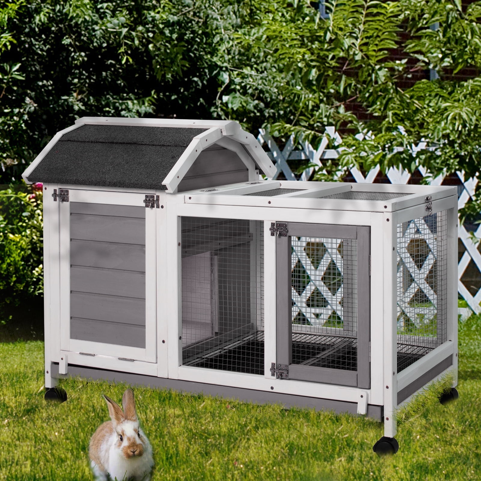 Petscosset Rabbit Hutch Indoor Rabbit Cage Indoor Rabbit Hutch Two