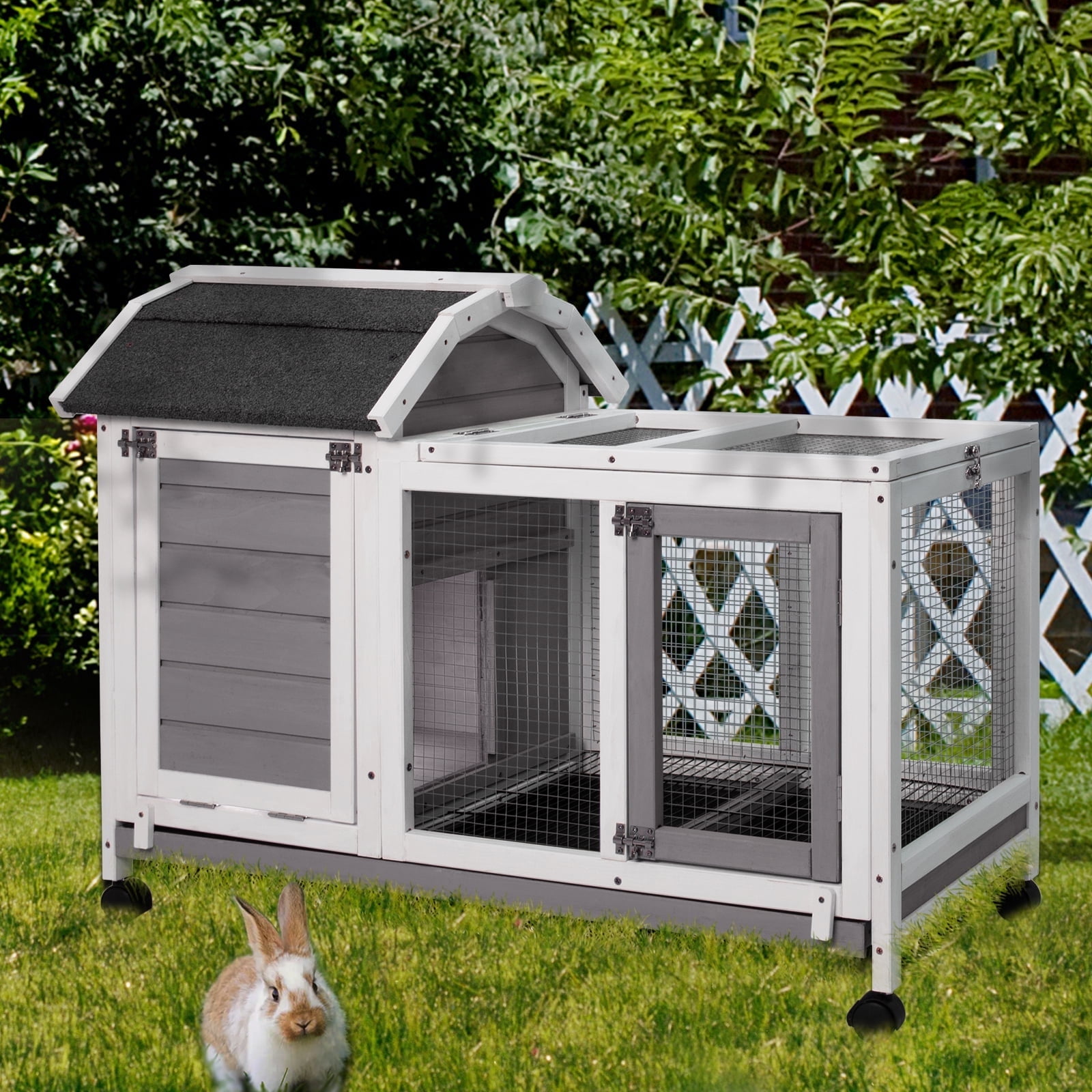 Petscosset Rabbit Hutch Indoor Rabbit Cage Indoor Rabbit Hutch Two