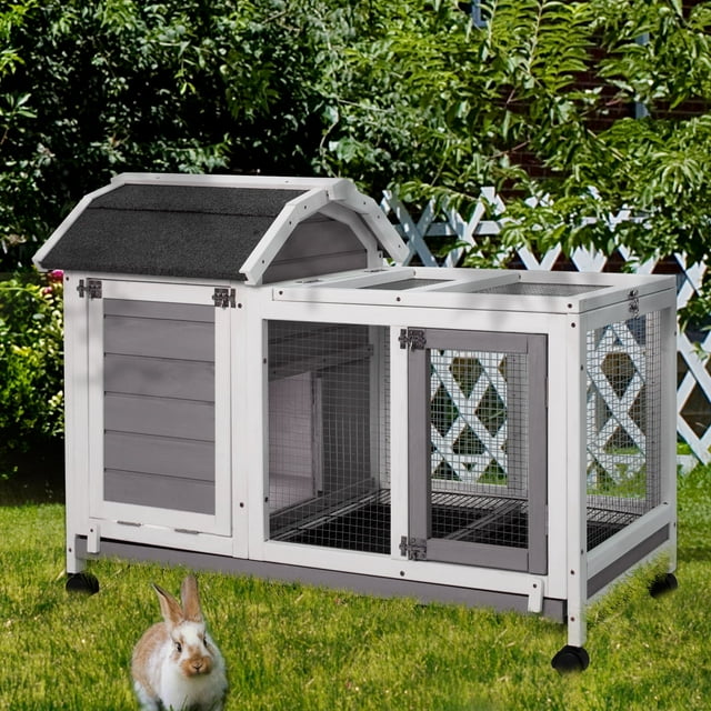 Petscosset Rabbit Hutch Indoor Rabbit Cage Indoor Rabbit Hutch Two