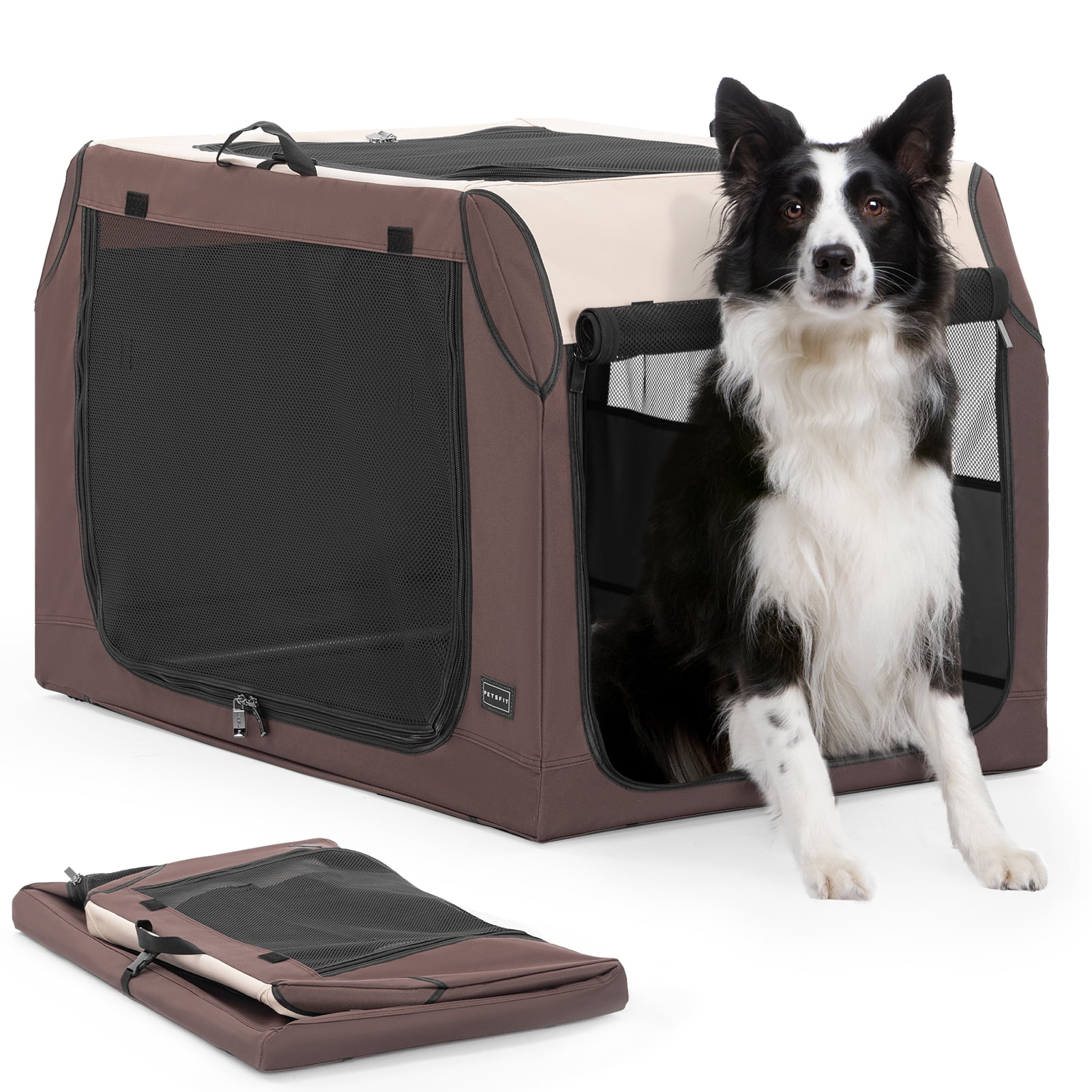 View of Petsfit 36 Inch Medium Size Dog Crate Adjustable Fabric Cover by Spiral ...