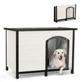 thumbnail image 1 of Petsfit 45.3" Large Dog House, Folding Dog House Outdoor, Unfold to Use, No Tools Required Assembly, Weatherproof Outside Dog House with Door Flap (Large, White), 1 of 8