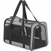 Petsfit Cat Carrier Dog Carriers Airline Approved, 18 x 11 x 11 Soft-Sided Pet Carrier, 3 Carrying Ways, Lightweight, Breathable, Escape Proof, with Adjustable 