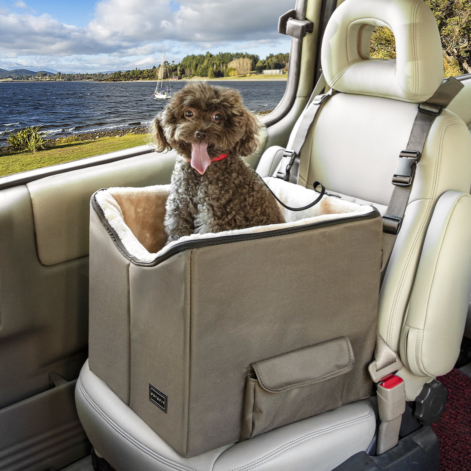Petsfit Dog Booster Car Seat for Small Dogs, Dog Car Seat with Safety ...