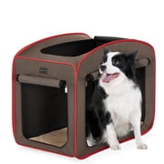 Petsfit Dog Crate for Travel and Car Use,Portable and Lightweight, Included Soft Mat and Carrying Case Brown