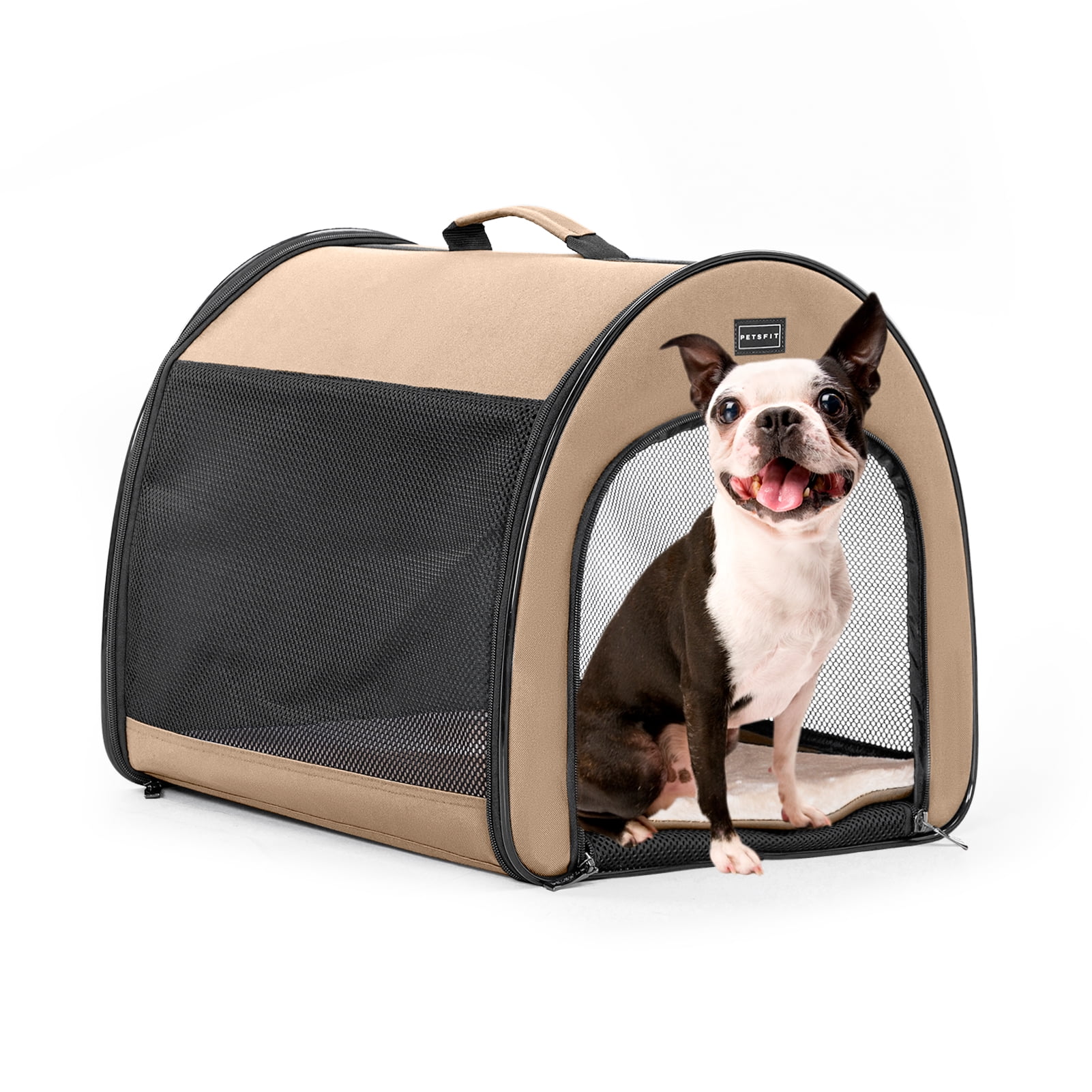 Image showcasing Petsfit Dog Travel Crate,Arch-Designed Collapsible Dog Crate with a ...