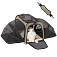 thumbnail image 1 of Petsfit Expandable Cat Carrier Dog Carrier, Soft-Sided Portable Pet Travel Carrier, Removable Soft Plush mat and Pockets, Locking Safety Zippers, 19x12x12 Inches, 1 of 10