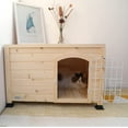 thumbnail image 1 of Petsfit Indoor Dog House Ventilate Wood Cat Houses with Elevated Floor&Anti-Slip Bottom Natural Wood Small, 1 of 8