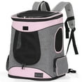 thumbnail image 1 of Petsfit Regular Pet Carrier Backpacks with Upgrade Waist Cushion Design, Suitable for Small and Medium Dogs Cats,Pink, 22 lb Limit, 1 of 8