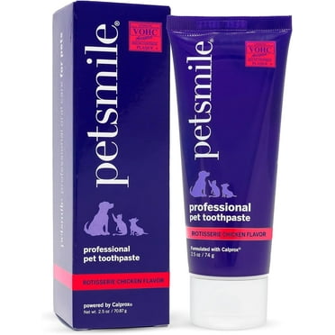 Petsmile VOHC Dog & Cat Toothpaste, Proven Plaque & Tartar Control, Rotisserie Chicken, 2.5 oz