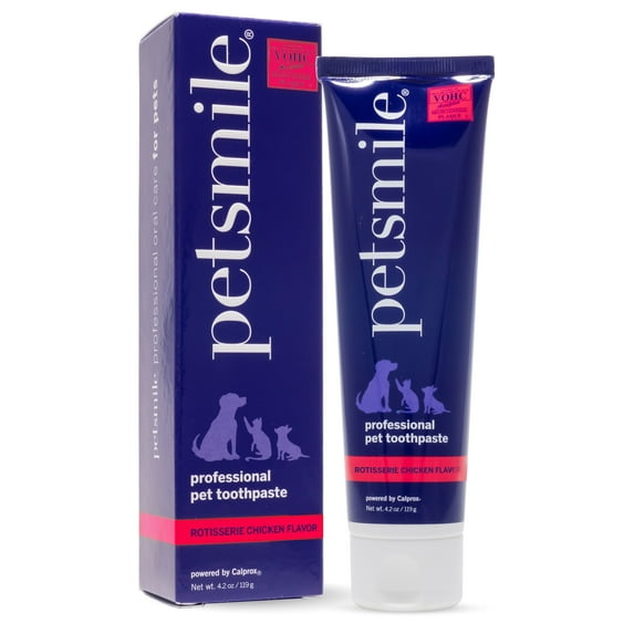 Petsmile VOHC Dog & Cat Toothpaste, Proven Plaque & Tartar Control, Rotisserie Chicken 4.2 oz