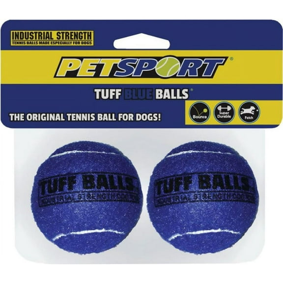Petsport Tuff Ball Dog Toy Blue [Dog, Toys Rubber & Cressite] 2 count