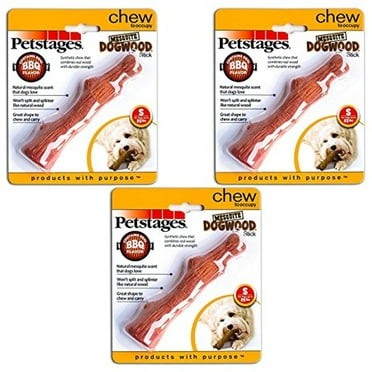Petstages Dogwood Wood Alternative Dog Chew Toy, Mesquite, Red, Small